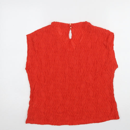Gallery Women’s Red Sleeveless Blouse Size 12 Scoop Neck Lightweight