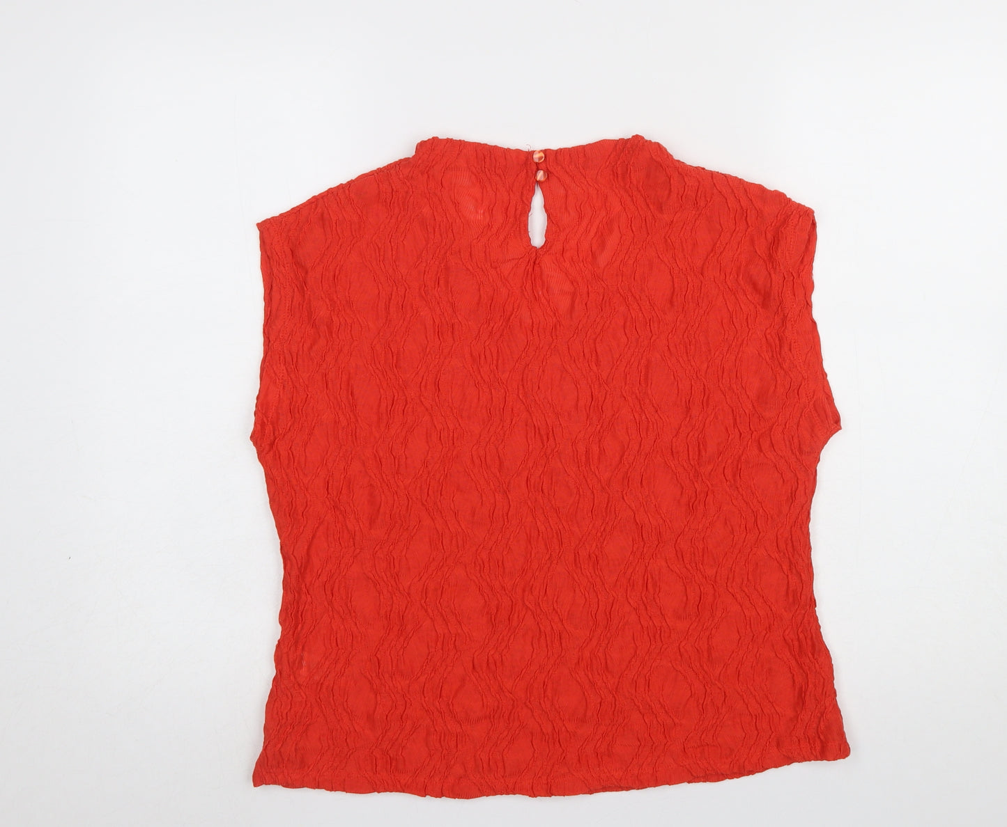 Gallery Women’s Red Sleeveless Blouse Size 12 Scoop Neck Lightweight