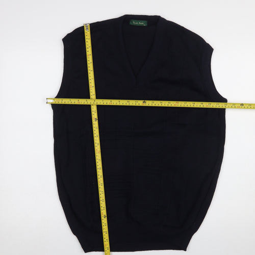 Deer Park Men's Black 2XL V-Neck Knit Wool Acrylic Sleeveless Vest