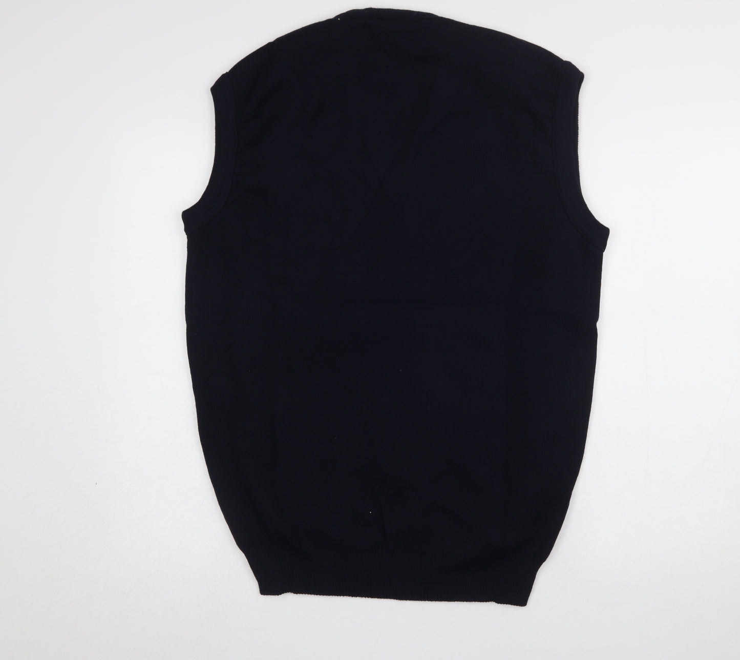 Deer Park Men's Black 2XL V-Neck Knit Wool Acrylic Sleeveless Vest