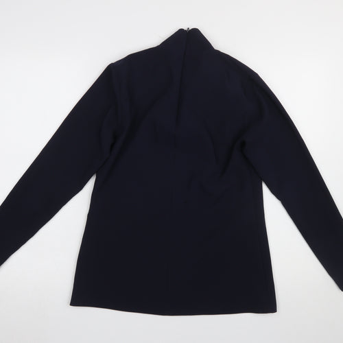 Closet London Women's Blue High Neck Long Sleeve Tunic Blouse Size 8