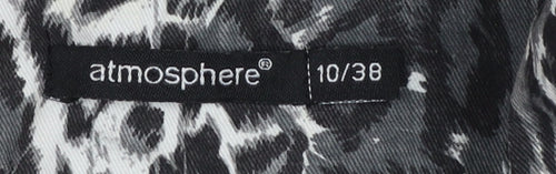 Atmosphere Women's Black Animal Print Cotton Trench Coat Size 10