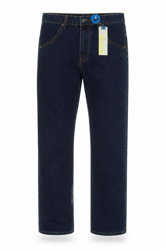 Front view of Nickelson Men Blue Straight Denim Jeans, size 50, Regular Fit