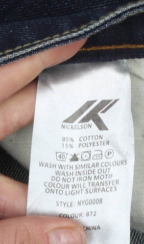Nickelson Men Blue Straight Denim Jeans Size 50 Regular Fit