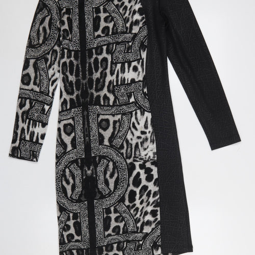 Ariana Women's Black Animal Print Bodycon Dress Size 8