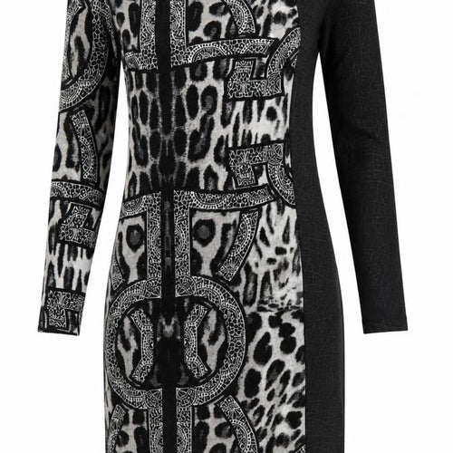 Ariana Women's Black Animal Print Bodycon Dress Size 8