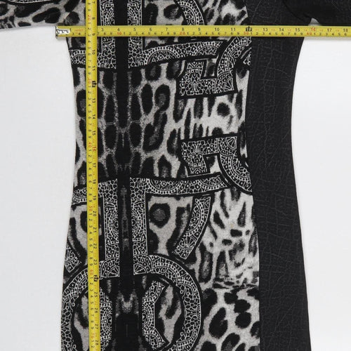 Ariana Women's Black Animal Print Bodycon Dress Size 8