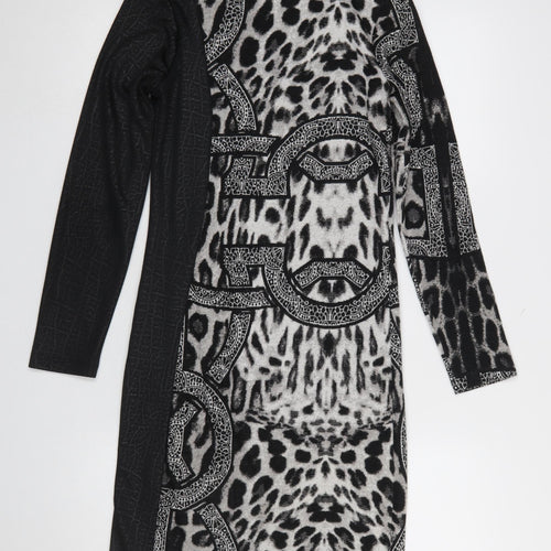 Ariana Women's Black Animal Print Bodycon Dress Size 8