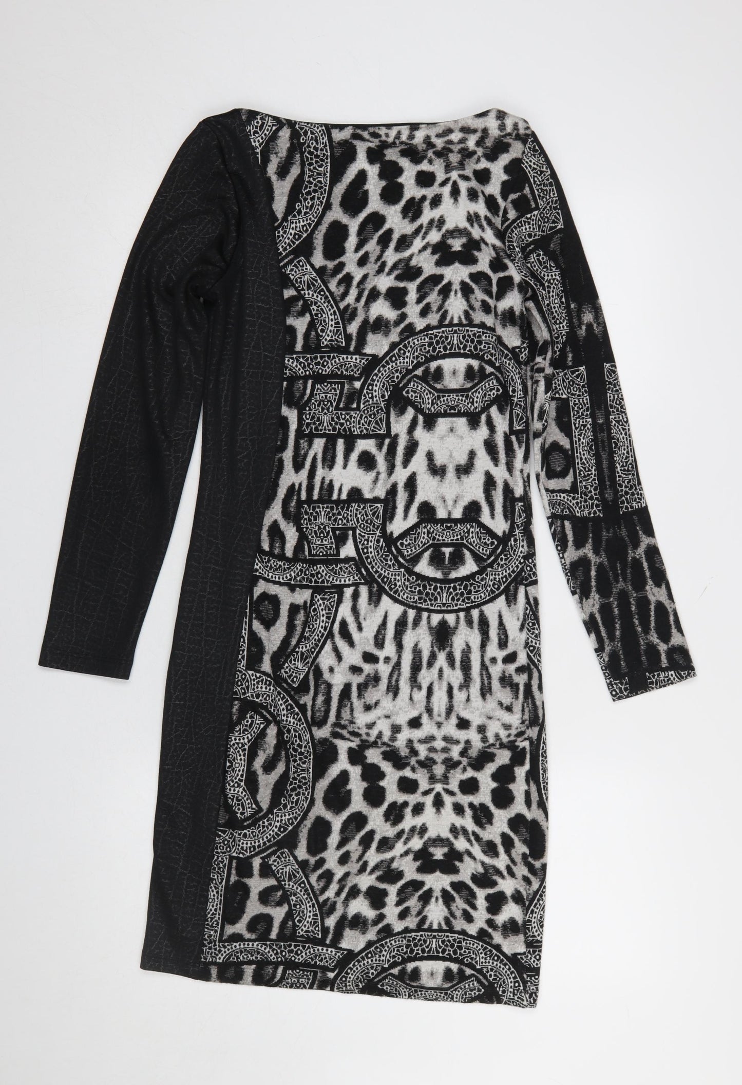 Ariana Women's Black Animal Print Bodycon Dress Size 8