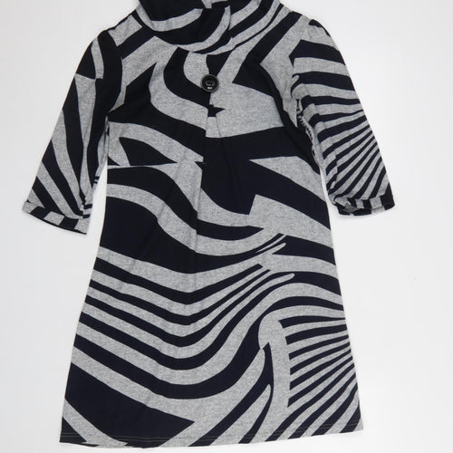 Stella Morgan Women’s Black Grey Geometric Shift Dress Size 8