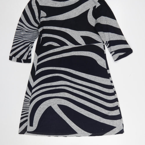 Stella Morgan Women’s Black Grey Geometric Shift Dress Size 8