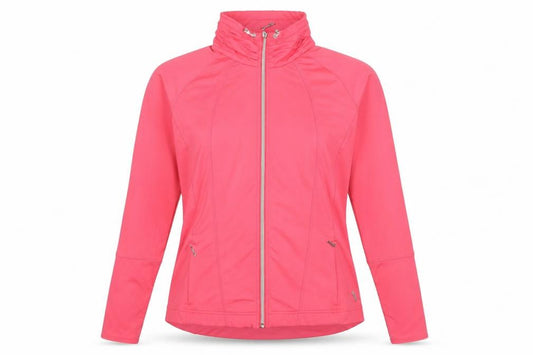 Front view of Green Lamb Women’s Pink Full Zip Sweatshirt, size M, Polyester Blend Activewear