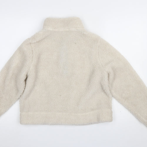Skinnydip London Women Beige 1/4 Zip Fleece Pullover Sweatshirt Size 10