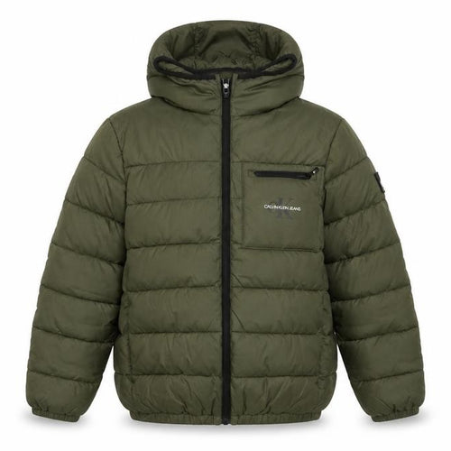 Calvin Klein Jeans Women Green Size 12 Hooded Puffer Jacket