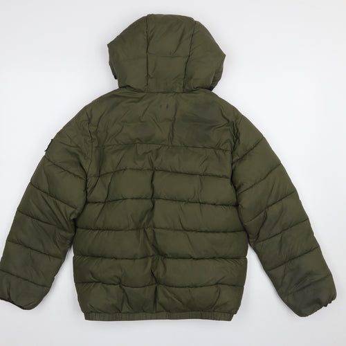 Calvin Klein Jeans Women Green Size 12 Hooded Puffer Jacket