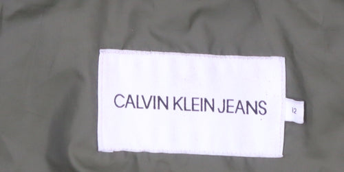 Calvin Klein Jeans Women Green Size 12 Hooded Puffer Jacket