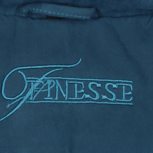 Finesse Womens Blue Hooded Mid-Length Parka Jacket Size 14
