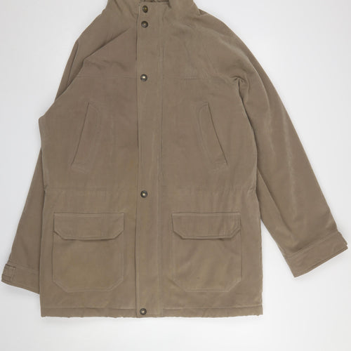 BHS Men's Brown Medium Parka Jacket 38in Chest Polyester Blend