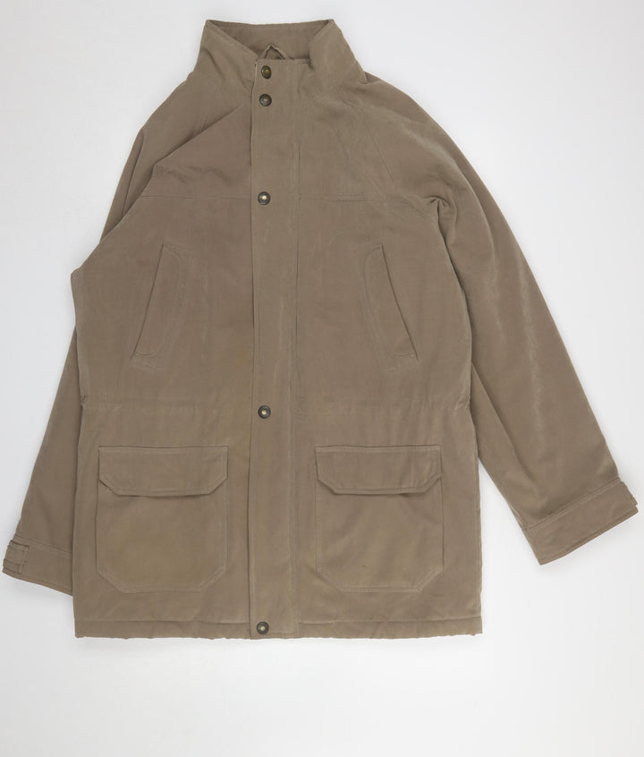 BHS Men's Brown Medium Parka Jacket 38in Chest Polyester Blend