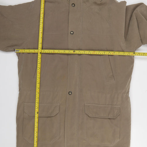 BHS Men's Brown Medium Parka Jacket 38in Chest Polyester Blend