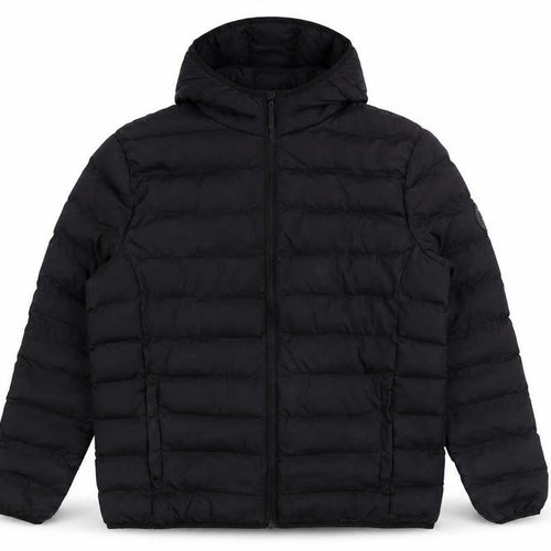 Tokyo Laundry Men's Black L Puffer Jacket Hooded Mid-Length Casual