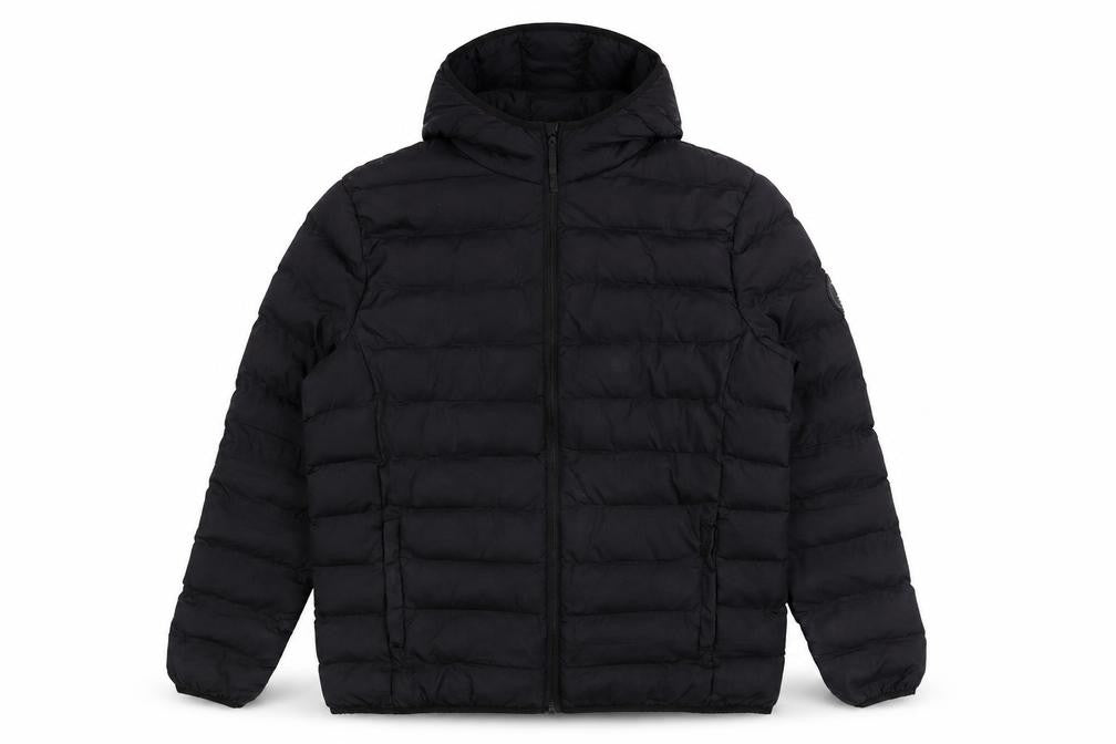 Tokyo Laundry Men's Black L Puffer Jacket Hooded Mid-Length Casual