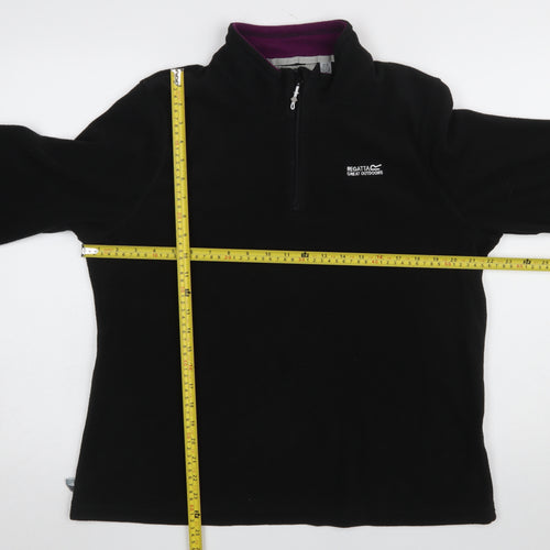 Regatta Great Outdoors Women Black Fleece 1/2 Zip Pullover UK 16