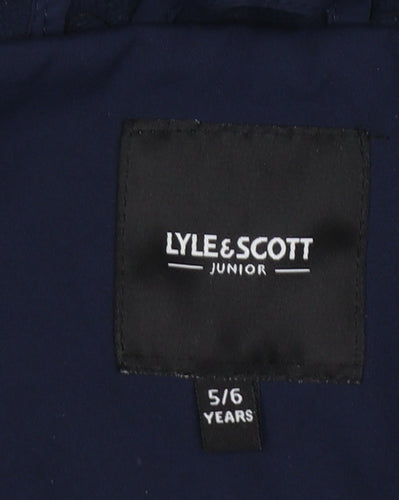 Lyle & Scott Boys Blue Hooded Windbreaker Jacket 5-6 Years