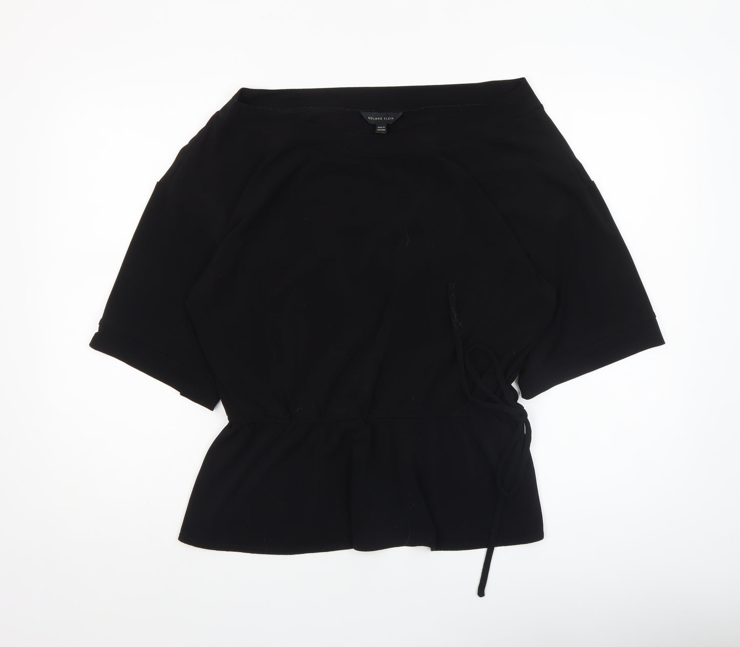 Roland Klein Women’s Black Size 14 Tie Waist Tunic Blouse