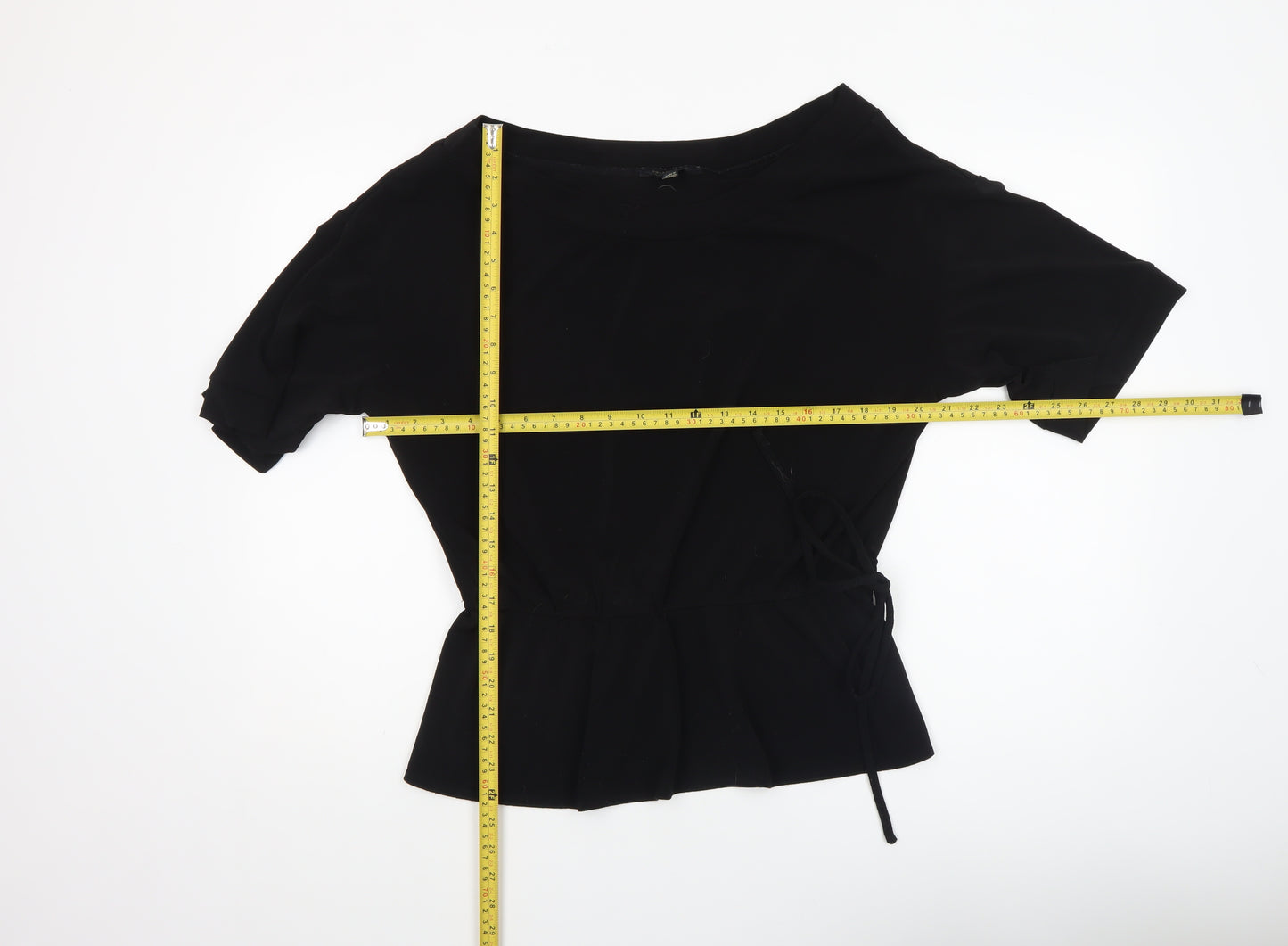 Roland Klein Women’s Black Size 14 Tie Waist Tunic Blouse