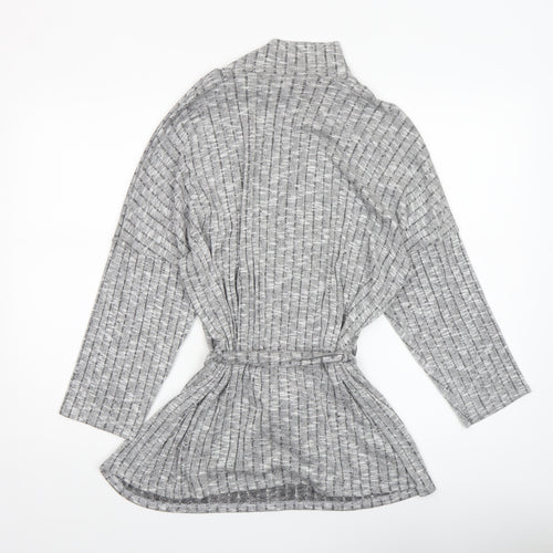 Quiz Women’s Grey Knit Roll Neck Belted Tunic Top Size 16