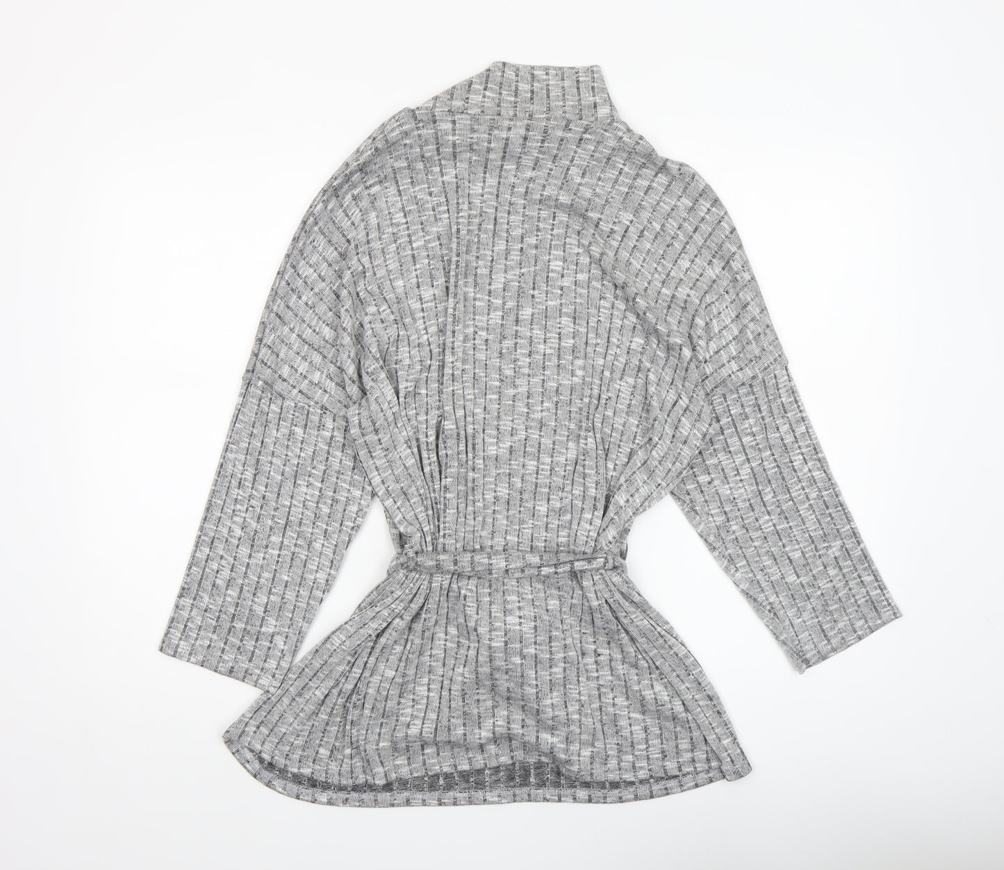 Quiz Women’s Grey Knit Roll Neck Belted Tunic Top Size 16