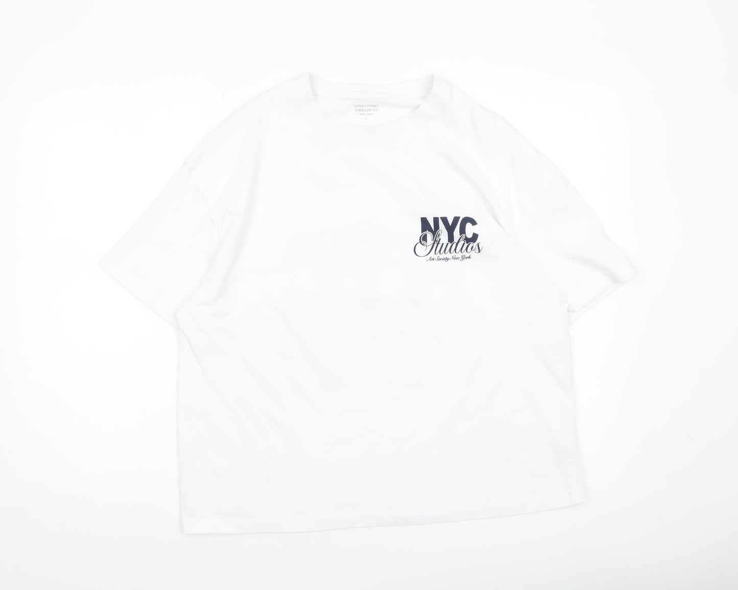 Dunnes Stores Women’s White NYC Print Cotton T-Shirt L