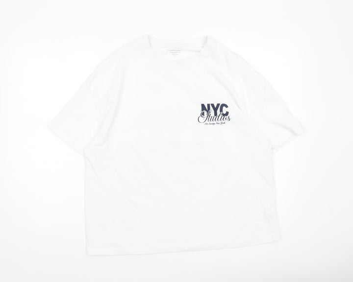 Dunnes Stores Women’s White NYC Print Cotton T-Shirt L
