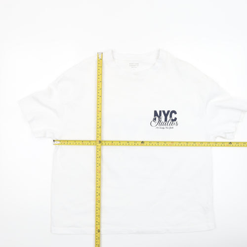 Dunnes Stores Women’s White NYC Print Cotton T-Shirt L