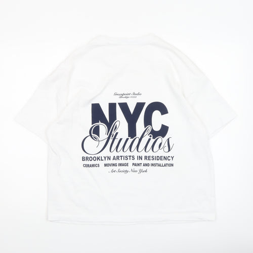 Dunnes Stores Women’s White NYC Print Cotton T-Shirt L