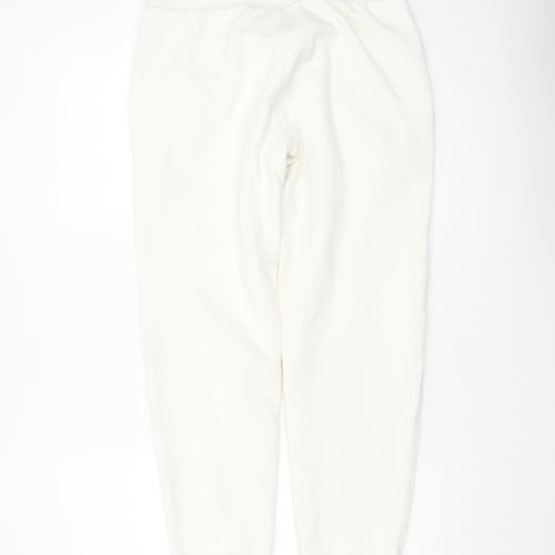Superdry Women White Size 12 Jogger Sweatpants Cotton Blend