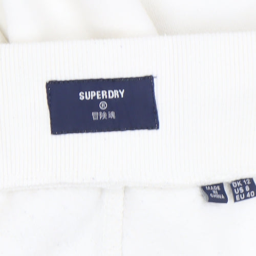 Superdry Women White Size 12 Jogger Sweatpants Cotton Blend