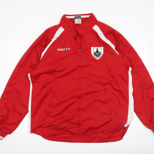 Macron Men's Red XL Sports Training Jacket Football Full Zip