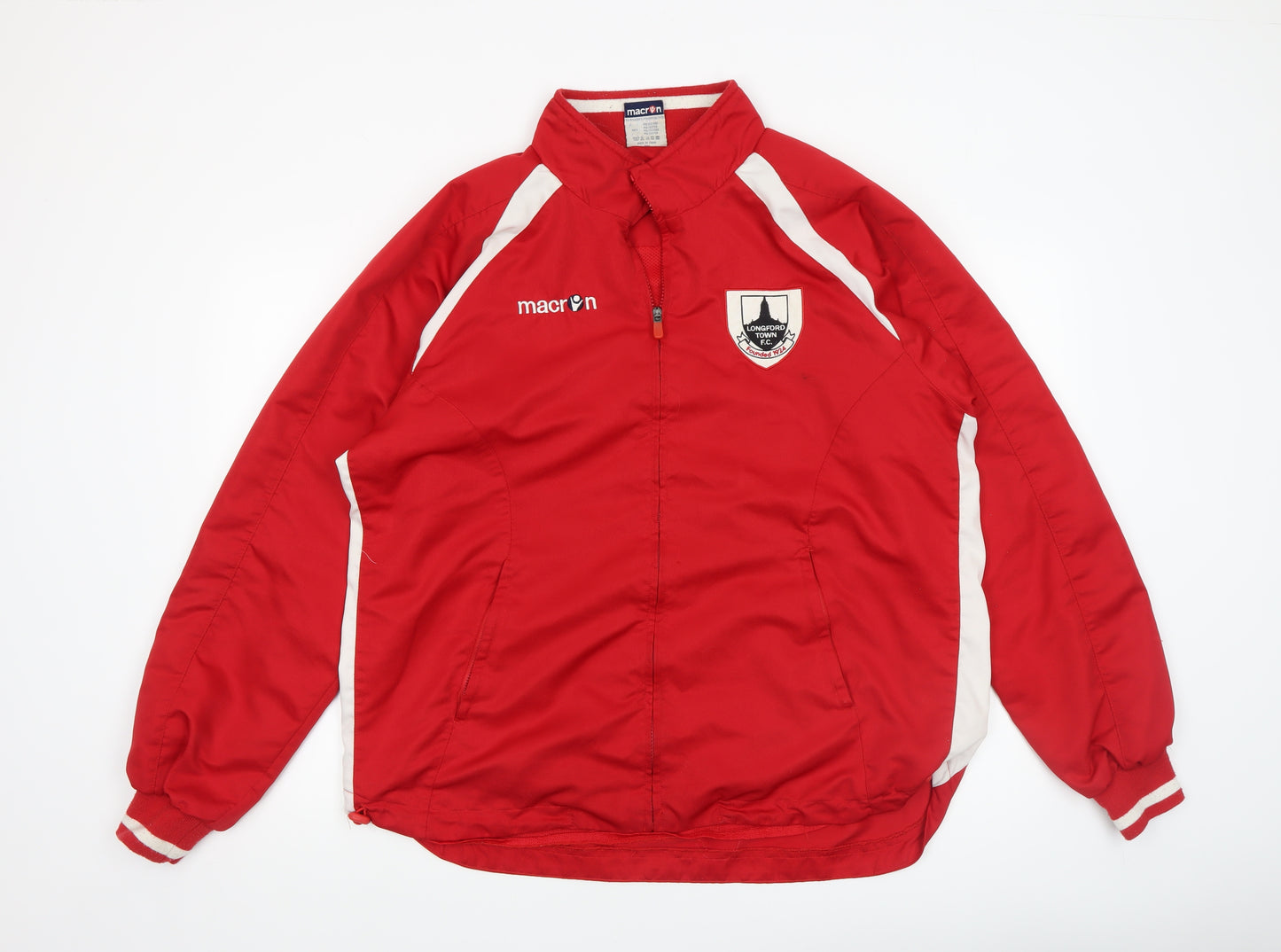 Macron Men's Red XL Sports Training Jacket Football Full Zip