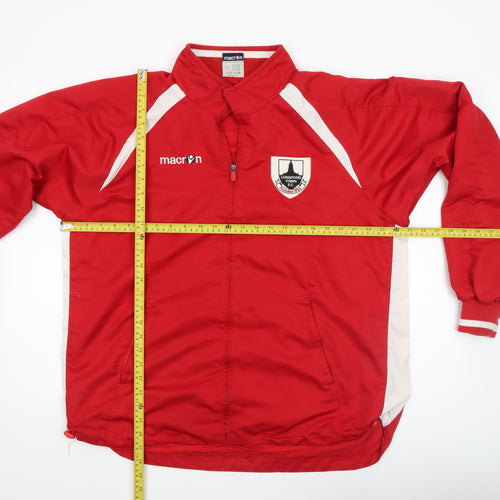 Macron Men's Red XL Sports Training Jacket Football Full Zip