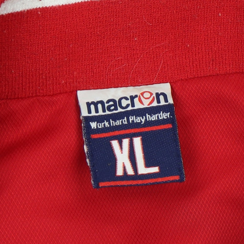 Macron Men's Red XL Sports Training Jacket Football Full Zip