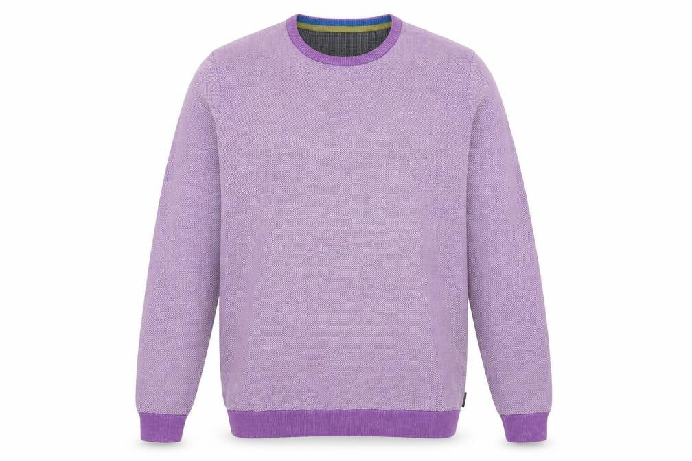 Front view of Ted Baker Men's Purple Crew Neck Knit Jumper Size 7XL
