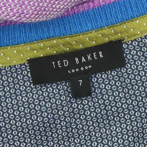 Ted Baker Men's Purple Crew Neck Knit Jumper Size 7XL
