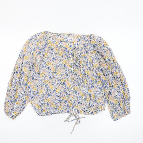 MNG Women's Multicoloured Floral Cropped Blouse Size M