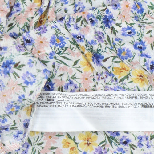 MNG Women's Multicoloured Floral Cropped Blouse Size M