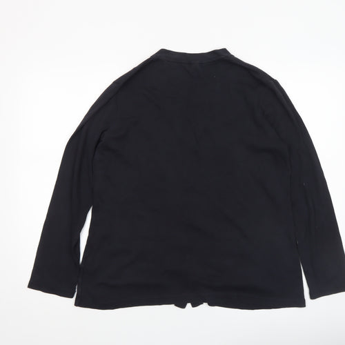 Lands' End Women's Black Small 8 Button-Up Blazer Cotton Blend
