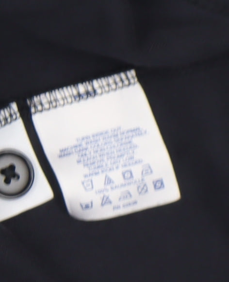 Lands' End Women's Black Small 8 Button-Up Blazer Cotton Blend