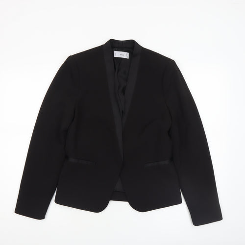 Mango Womens Black XS Tuxedo Blazer Jacket Polyester Blend