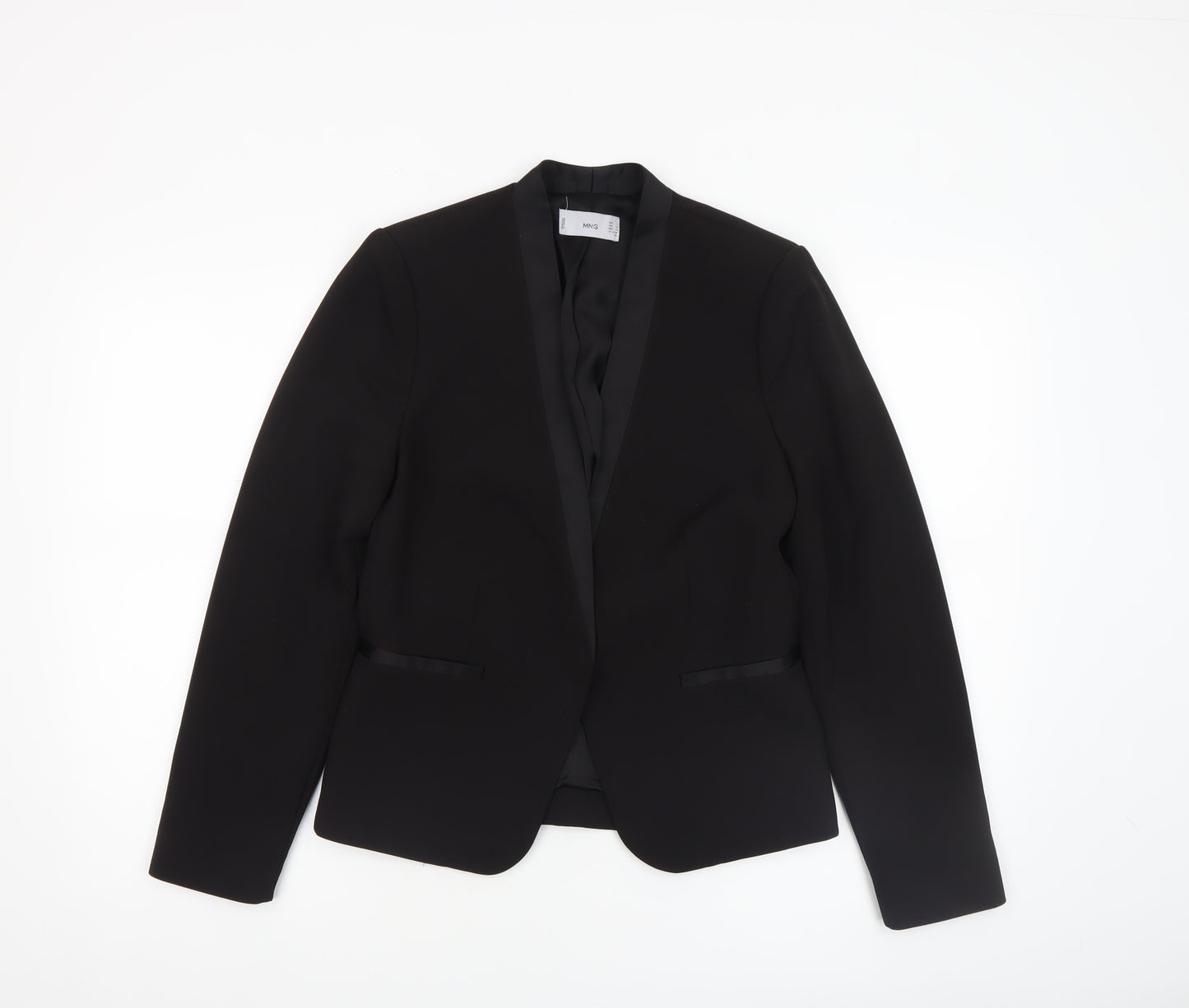 Mango Womens Black XS Tuxedo Blazer Jacket Polyester Blend